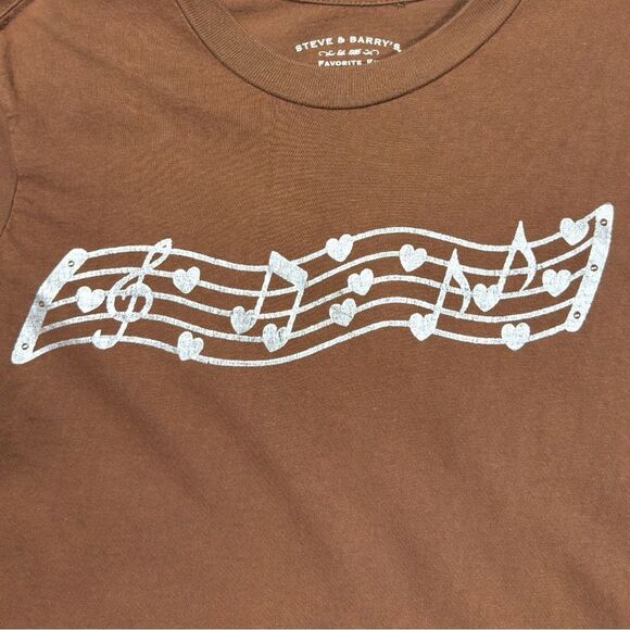 Steve & Barry's Brown and White Short Sleeve Tee Sz L - Picture 3 of 9